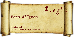 Pers Ágnes névjegykártya